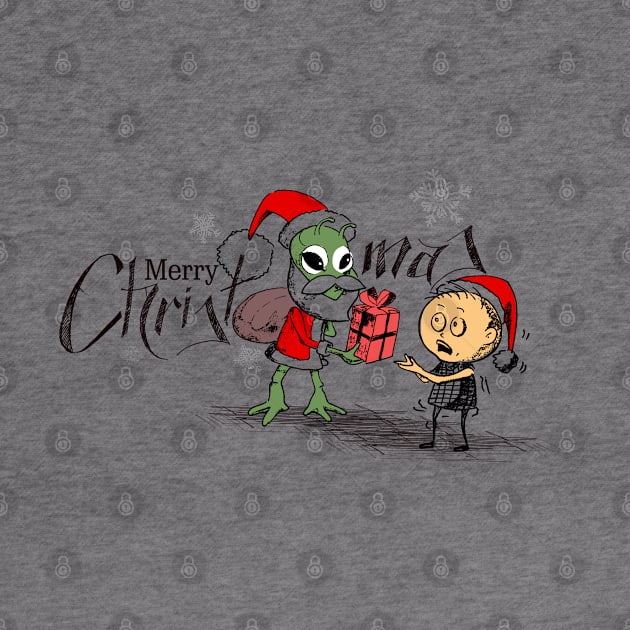 Alien Santa Claus Merry Christmas by Mako Design 